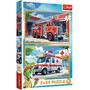 Trefl S.A. Puzzle 2 x 24  Feuerwehr / Rettungswagen