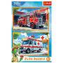 Trefl S.A. Puzzle 2 x 24  Feuerwehr / Rettungswagen