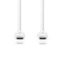 Nedis USB-Kabel / USB 3.2 Gen 2 / USB-C™ Stecker / USB-C™ Stecker / 100 W / 4K@60Hz / 10 Gbps / Vernickelt / 2.00 m / Rund / PVC / Weiss / Box