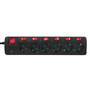 Logilink Steckdosenleiste 6-fach, 1,5m mit 6 Schalter schwar (LPS233)