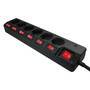 Logilink Steckdosenleiste 6-fach, 1,5m mit 6 Schalter schwar (LPS233)
