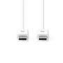 Nedis USB-Kabel / USB 2.0 / USB-C™ Stecker / USB-C™ Stecker / 60 W / 480 Mbps / Vernickelt / 1.00 m / Rund / PVC / Weiss / Label