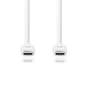 Nedis USB-Kabel / USB 3.2 Gen 1 / USB-C™ Stecker / USB-C™ Stecker / 60 W / 4K@60Hz / 5 Gbps / Vernickelt / 1.00 m / Rund / PVC / Weiss / Box