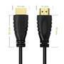 TECHLY HDMI 4K 60Hz High Speed Anschlusskabel 3m schwarz mit Ethernet mit 2x19polige vergoldete HDMI
