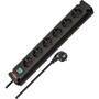 Brennenstuhl 1150650316 - 3 m - 6 AC outlet(s) - Indoor - Black - 400 mm