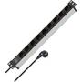Brennenstuhl 1390007009 - 2 m - 9 AC outlet(s) - Aluminium - Aluminium - Black - 16 A - Black