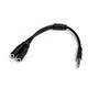 STARTECH.COM 3,5mm Klinke Audio Y-Kabel - 4 pol. auf 3 pol. Headset Adapter fur Headsets mit Kopfhör
