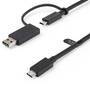 STARTECH.COM 3ft/1m USB-C Cable with USB-A Adapter - 2-in-1 USB C Cable 10Gbps/PD3.0 with USB-A 5Gbp