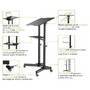 TECHLY Universal Trolley schwarz fuer Notebook oder Projektoren 103-125cm Hoehenverstellbar mit 2 Ab