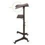 TECHLY Universal Trolley schwarz fuer Notebook oder Projektoren 103-125cm Hoehenverstellbar mit 2 Ab