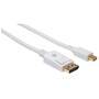 Techly Mini-DisplayPort M auf DisplayPort Kabel 4K 60Hz weiss 1m - Cable - Audio/Multimedia