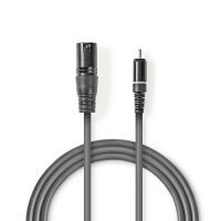 Nedis Unausgeglichen Audiokabel| XLR 3-Pin Stecker| RCA| Vernickelt| 1.50 m| rund|