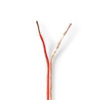 Nedis Lautsprecherkabel| 2x 1.50 mm²| Kupfer| 15.0 m| rund| PVC| Transparent| - Extension Cable - 15 m