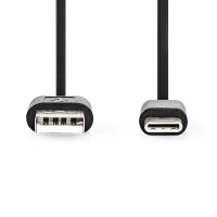 Nedis CCGB60600BK01 - 0.1 m - USB C - USB A - USB 2.0 - Black