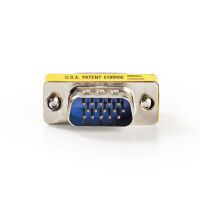 Nedis VGA-Adapter / VGA Stecker / VGA Stecker / Vernickelt / Gerade / Metall / Metall / Plastikbeutel