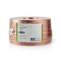 Nedis Lautsprecherkabel| 2x 6.00 mm²| CCA| 100.0 m| rund| PVC| Transparent| - Extension Cable