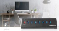 Nedis USB-Hub| 8-Port| QC3.0 USB 3.2 Gen1| Netzstromversorgung Stromversorgungüber