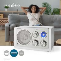 Nedis FM-Radio| Tisch Ausführumg| FM| Netzstromversorgung| Analog| 15 W| Silber