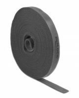 Delock Velcro tape on roll L 10 m x W 15 mm grey - Mounting tape - Grey - 10 m - 15 mm