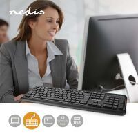 Nedis Kabelgebundenes Keyboard / USB-A / Multimedia / QWERTY / IT-Layout / Numerische Tastatur