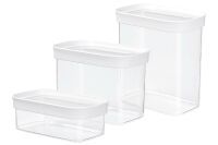 EMSA Trockenvorratsdose OPTIMA 3er Set 0.45/1.0/1.6 L transparent/weiß