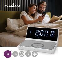 Nedis Wecker Kabelloses Ladegreät| Qi zertifiziert| 5 7.5 10 15 W| USB-A Stecker