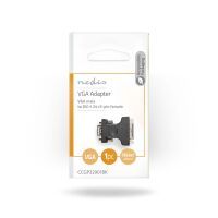 Nedis VGA-Adapter / VGA Stecker / DVI-I 24+5-Pin Buchse / Vernickelt / Gerade / ABS / Metall / Schwarz / Umschlag