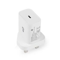 Nedis Netzladegerät / 20 W / PD3.0 20W / Schnellladefunktion / 1.67 A / 2.22 A / 3.0 A / Anzahl der Ausgänge: 1 / USB-C™ / Automatische Spannungswahl / Weiss