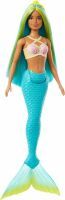 Mattel Barbie Meerjungfrau-Puppe mit blauen und gelben Strähnchen, türkisfarbener Schwanzflosse und 