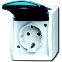 BUSCH JAEGER 2083-0-0818 - CEE 7/3 - Blue,White - IP44 - 250 V - 16 A - 74 mm