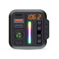 Nedis Kfz Audio FM Transmitter / Fest / freisprechend / 1 " / Amber Screen / Bluetooth® / PD 18 W / PD 20 W / Schnellladung / Bass Boost / Google Assistant / Siri / Schwarz