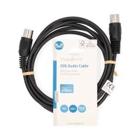 Nedis DIN-Audio-Kabel / DIN 5-Pin Stecker / DIN 5-Pin Stecker / Vernickelt / 2.00 m / Rund / PVC / Schwarz / Label