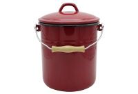 KARL KRÜGER Mülleimer m.D. Emaille 3l rot
