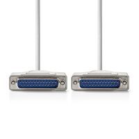 Nedis Serielles Kabel / D-Sub 25-Pin Stecker / D-Sub 25-Pin Stecker / Vernickelt / 2.00 m / Rund / PVC / Elfenbein / Label