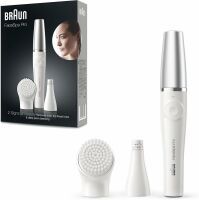 Braun FaceSpa Pro Beauty Set SE910 Gesichtsepilierer & Reinigungsbürste Weiss / Silber