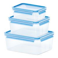 EMSA Frischhaltedosenset Clip & Close 1,0l/2,3l/3,7l 3teilig blau