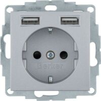 Berker 48031404 Steckdose SCHUKO/USB B.3 alu matt