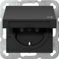 Gira SCHUKO KLAPPDECKEL SCHWARZ MAT (4454005 SYSTEM 55)