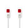 Nedis CAT6-Netzwerkkabel / RJ45 Stecker / RJ45 Stecker / U/UTP / 3.00 m / Snagless / Flach / PVC / Weiss / Umschlag