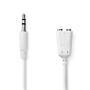 Nedis Stereo-Audiokabel| 3.5 mm Stecker| 2x 3.5 Buchse| Vernickelt| 0.20 m| rund| - Cable - Audio/Multimedia
