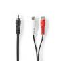 Nedis Subwoofer Kabel| RCA| 2x Cinch Buchse| Vernickelt| 0.20 m| Rund| 5.0 x 2.5 mm - Cable - Audio/Multimedia