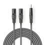 Nedis Balanced Audio-Kabel| 2x XLR 3-Pin Stecker| 3.5 mm| Vernickelt| 1.50 m|