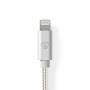 Nedis Lightning Kabel / USB 2.0 / Apple Lightning 8-Pin / USB-A Stecker / 480 Mbps / Vergoldet / 1.00 m / Rund / Geflochten / Nylon / Aluminium / Verpackung mit Sichtfenster
