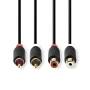Nedis Stereo-Audiokabel| 2x RCA Stecker| Cinch Buchse| Vergoldet| 2.00 m| rund| - Audio/Multimedia - Extension Cable