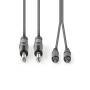 Nedis Stereo-Audiokabel| 2x 6.35 mm Stecker| RCA| Vernickelt| 5.00 m| rund - Audio/Multimedia