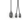 Nedis Balanced Audio-Kabel| XLR 3-Pin Buchse| 2x RCA Stecker| Vernickelt| 3.00 m|