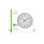 Nedis Wanduhr| Durchmesser 300 mm| Kunststoff| Silber Weiss