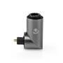 Nedis Toslink Adapter / Toslink Buchse / Toslink Stecker / 90° abgewinkelt / Aluminium / Gun Metal Grau / 1 Stück / Box