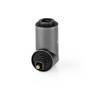 Nedis Toslink Adapter / Toslink Buchse / Toslink Stecker / 90° abgewinkelt / Aluminium / Gun Metal Grau / 1 Stück / Box