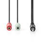 Nedis Stereo-Audiokabel| 3.5 mm Stecker| 2x 3.5 Buchse| Vernickelt| 0.20 m| Rund|